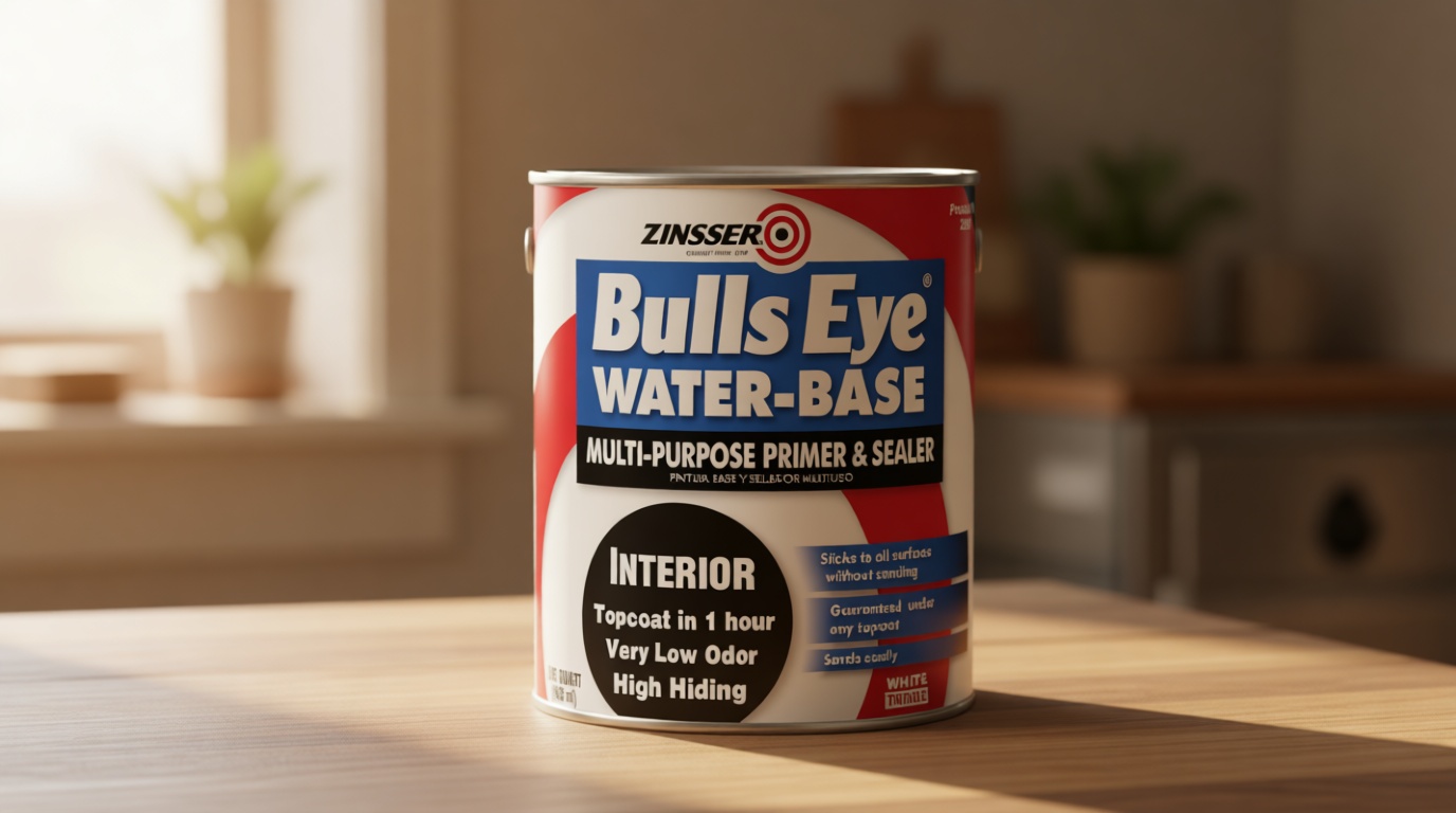 Zinsser 02244 Bulls Eye Water-Base Primer and Sealer, Quart, White
