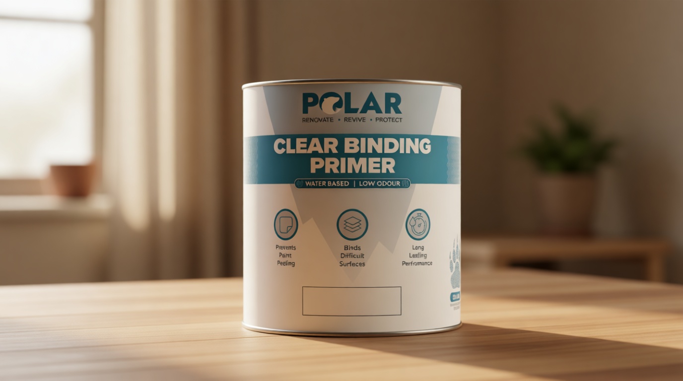 Polar Clear Binding Primer - 17 Fl Oz - High-Adhesion Primer for Drywall, Plaster, Cement, Stucco & Wood - Interior & Exterior Clear Base Coat & Paint Prep