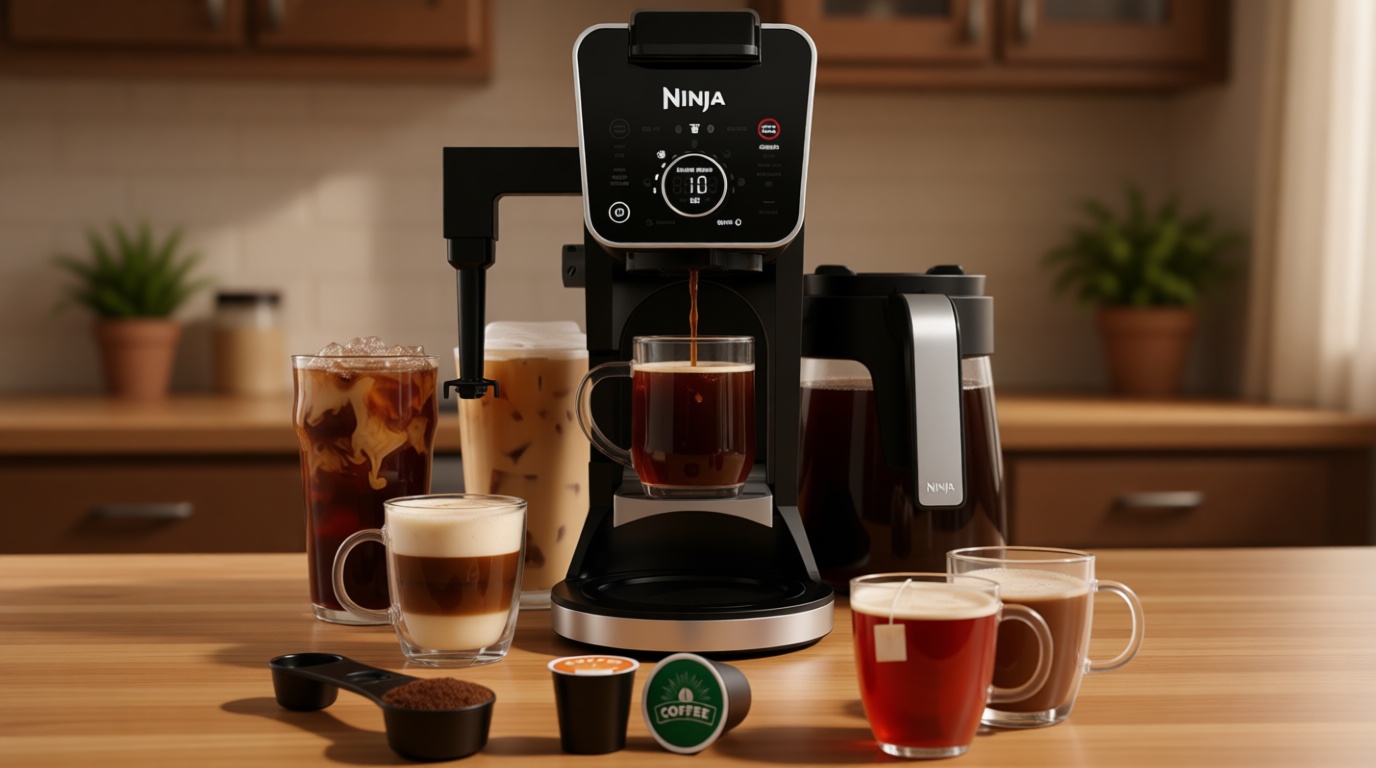 Ninja Drip Coffee Maker With K Cup Combo, DualBrew Pro Specialty Coffee System, Coffee Machine Compatible with K-Cup Pods, 12 Cup Single Serve Coffee Makers with Paper Filter, CFP301