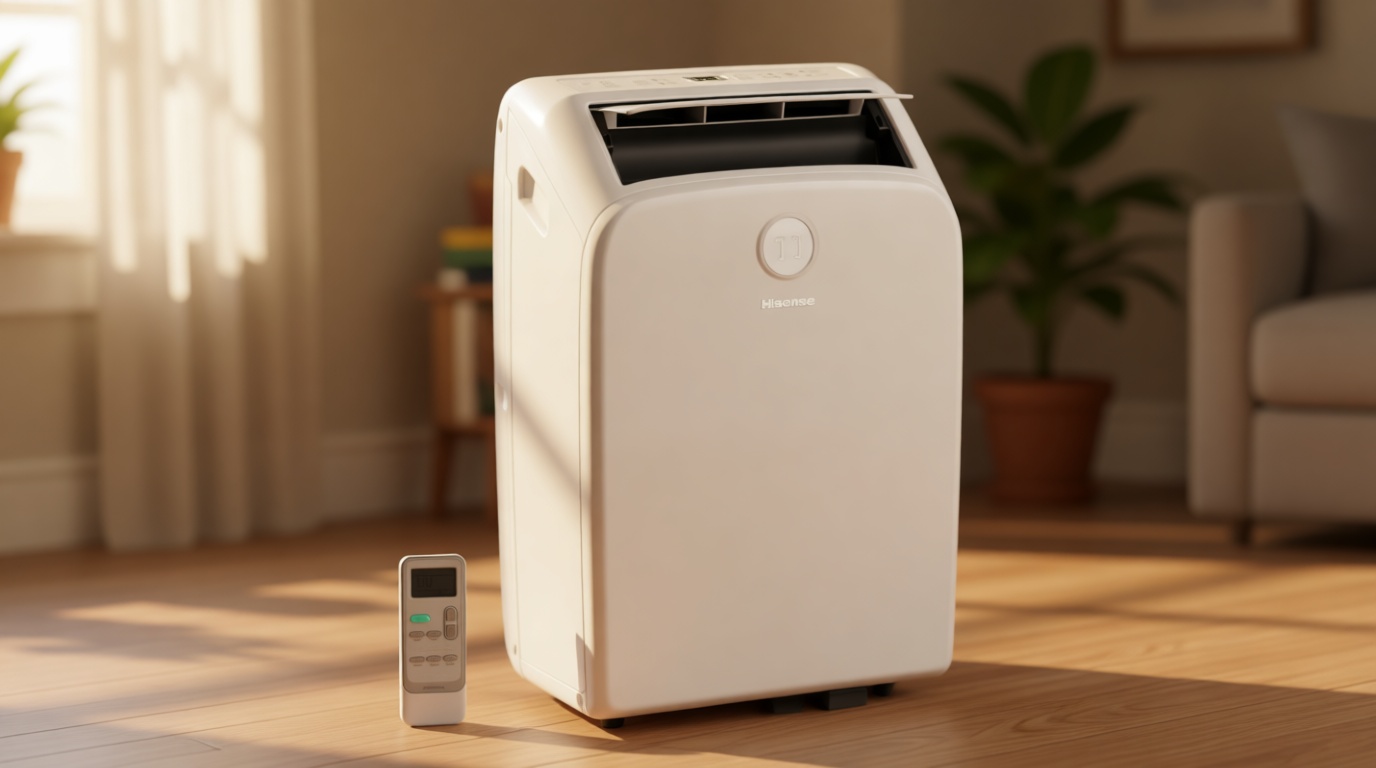 Hisense (Refurbished) AP55023HR1GD Smart 8,000 BTU Dual Hose Portable Air Conditioner with Heat Pump (Renewed)