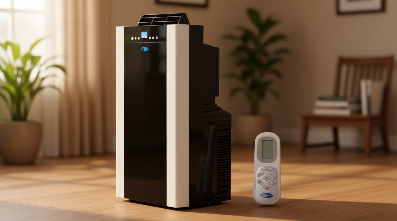 Whynter Portable Air Conditioner 14,000 BTU with Dual Hose Dehumidifier & Cooling Fan for 500 Sq Ft Rooms, Includes AC Unit Window Kit, ARC-14S (9,500 SACC)