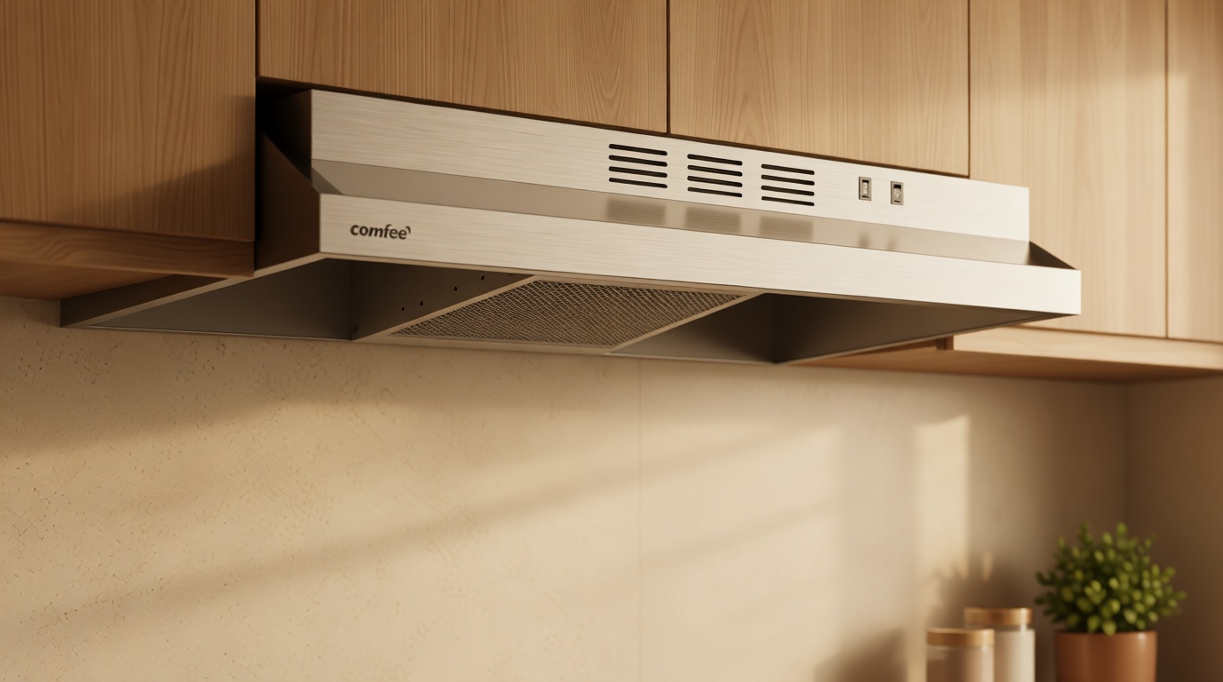 COMFEE' CVU30W2AST Range Hood 30 Inch Ducted Ductless Vent Hood Durable Stainless Steel Kitchen Hood for Under Cabinet with 2 Reusable Filter, 200 CFM, 2 Speed Exhaust Fan Silver