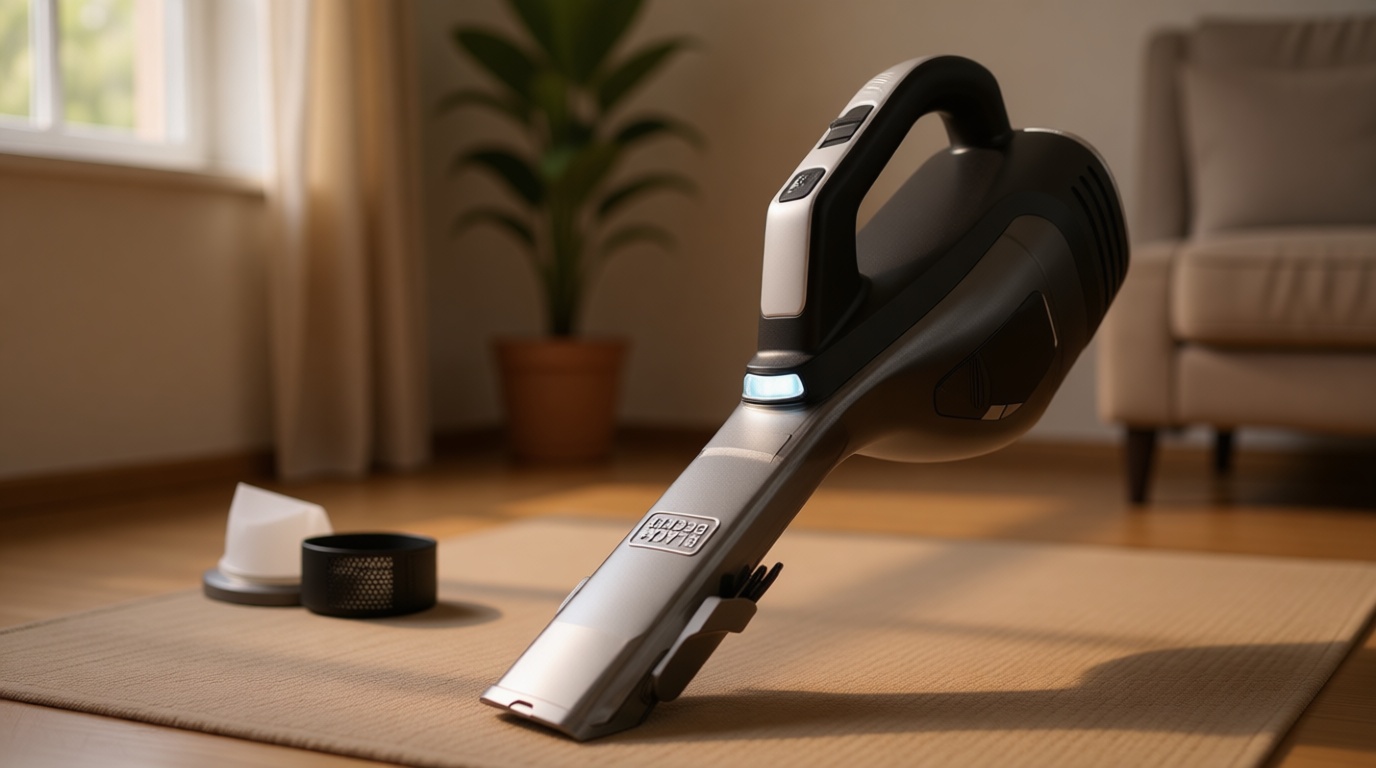 BLACK+DECKER Dustbuster Reveal Handheld Vacuum Cordless, Car Vacuum Portable Cordless, LED Light, Long Run Time, Rechargeable Lightweight Dust Buster, Includes Crevice Tool, Charging Base (HLVD320B42)