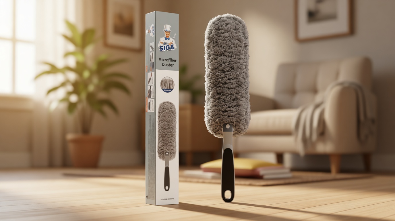 MR.SIGA Lint Free Microfiber Duster, Washable Duster for Household Cleaning Gray