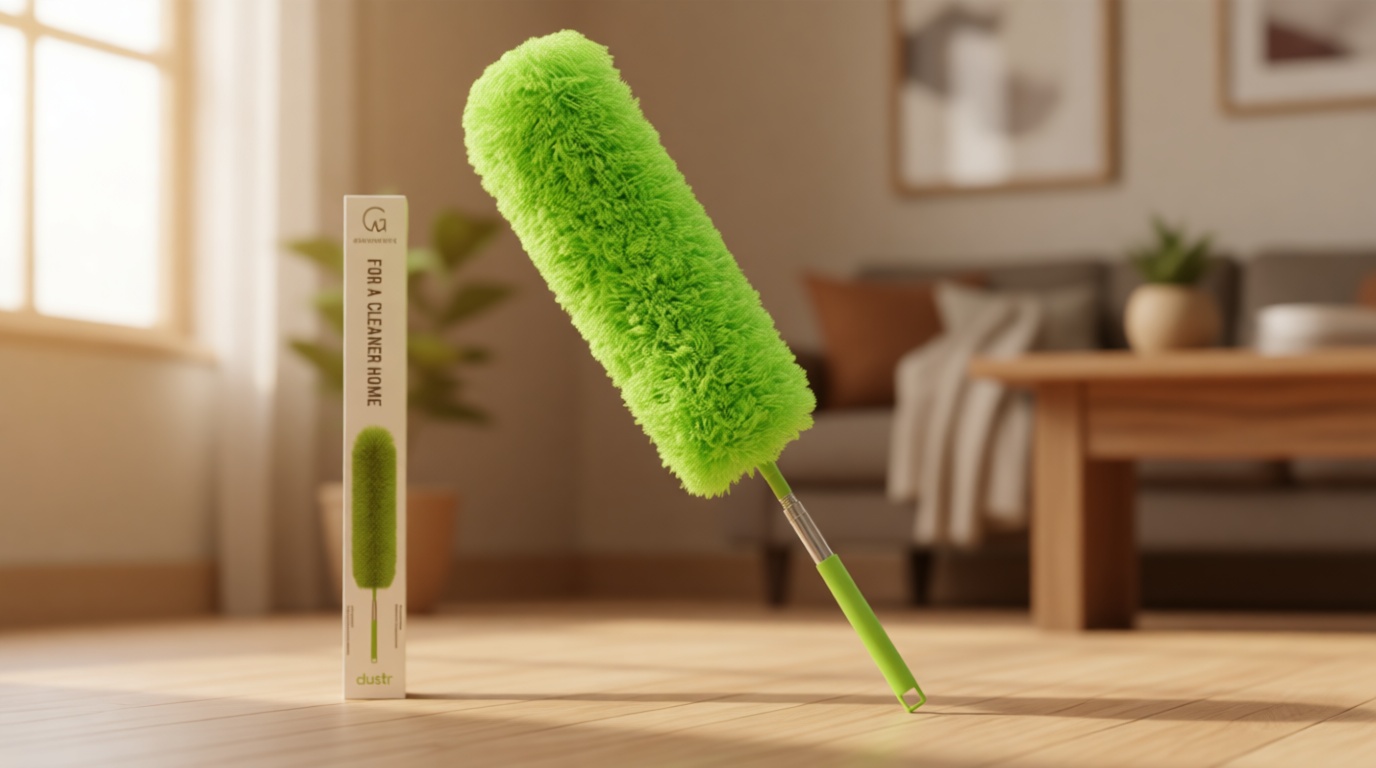 Extendable Microfiber Feather Duster, Feather Dusters for Cleaning, Ceiling Fan Dust and Cobweb Cleaner - Electrostatic Bendable Head - up to 55 Inch