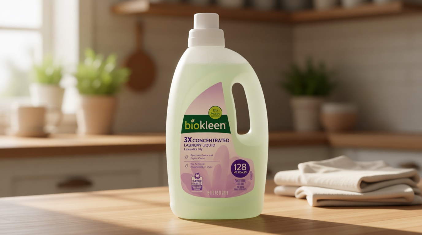 Biokleen Natural Laundry Detergent - 128 HE Loads - Liquid, Concentrated, Eco-Friendly, Non-Toxic, Plant-Based, No Artificial Fragrance or Preservatives, 64 Fl Oz U.S. EPA Safer Choice