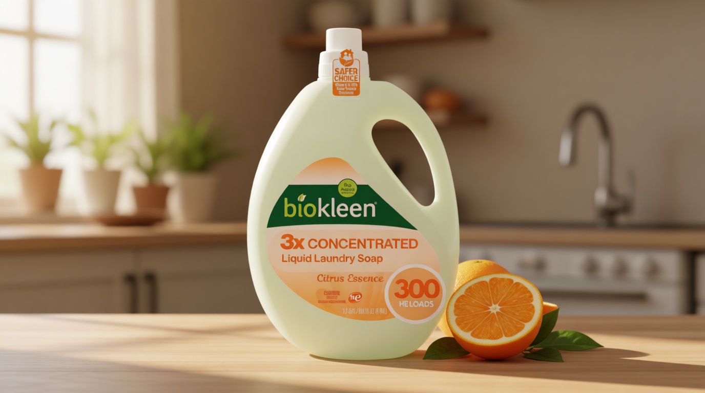 Biokleen Natural Laundry Detergent Liquid - 300 Loads- Eco Friendly Concentrated Plant Based Safe for Kids and Pets No Artificial Colors or Preservatives U.S. EPA Safer Choice [Amazon-developed Certification] Compact by Design