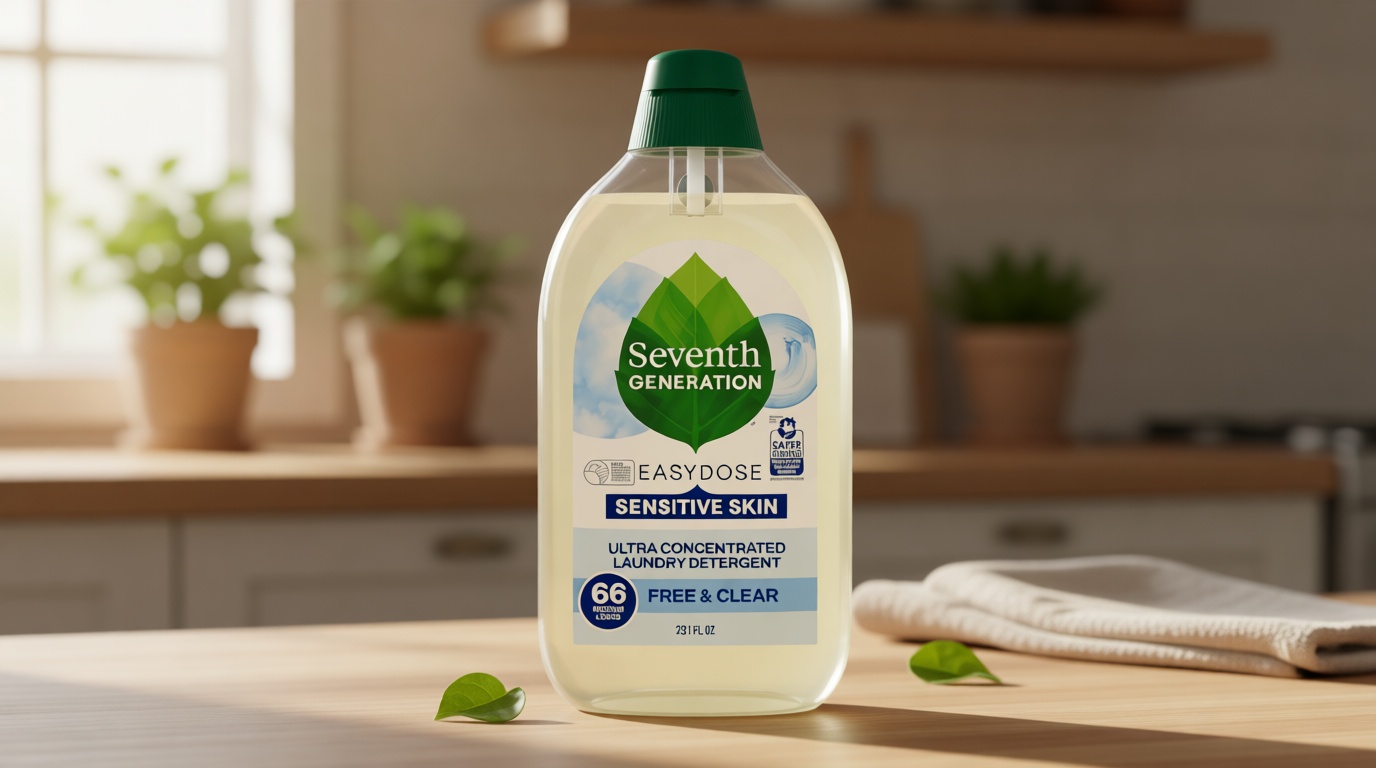 Seventh Generation EasyDose Laundry Detergent, Ultra Concentrated: 66 Loads, Free & Clear Designed for Sensitive Skin, 23.1 Fl Oz U.S. EPA Safer Choice [Amazon-developed Certification] Compact by Design
