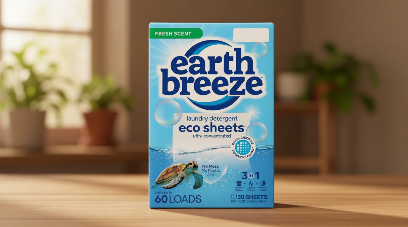 Earth Breeze Laundry Detergent Sheets Fresh Scent - 60 Loads Eco Liquidless Soap - Travel-Friendly for Hot & Cold Cycles, Tackles Tough Stains & Odors - Gentle on Skin, 30 Ct [Amazon-developed Certification] Compact by Design