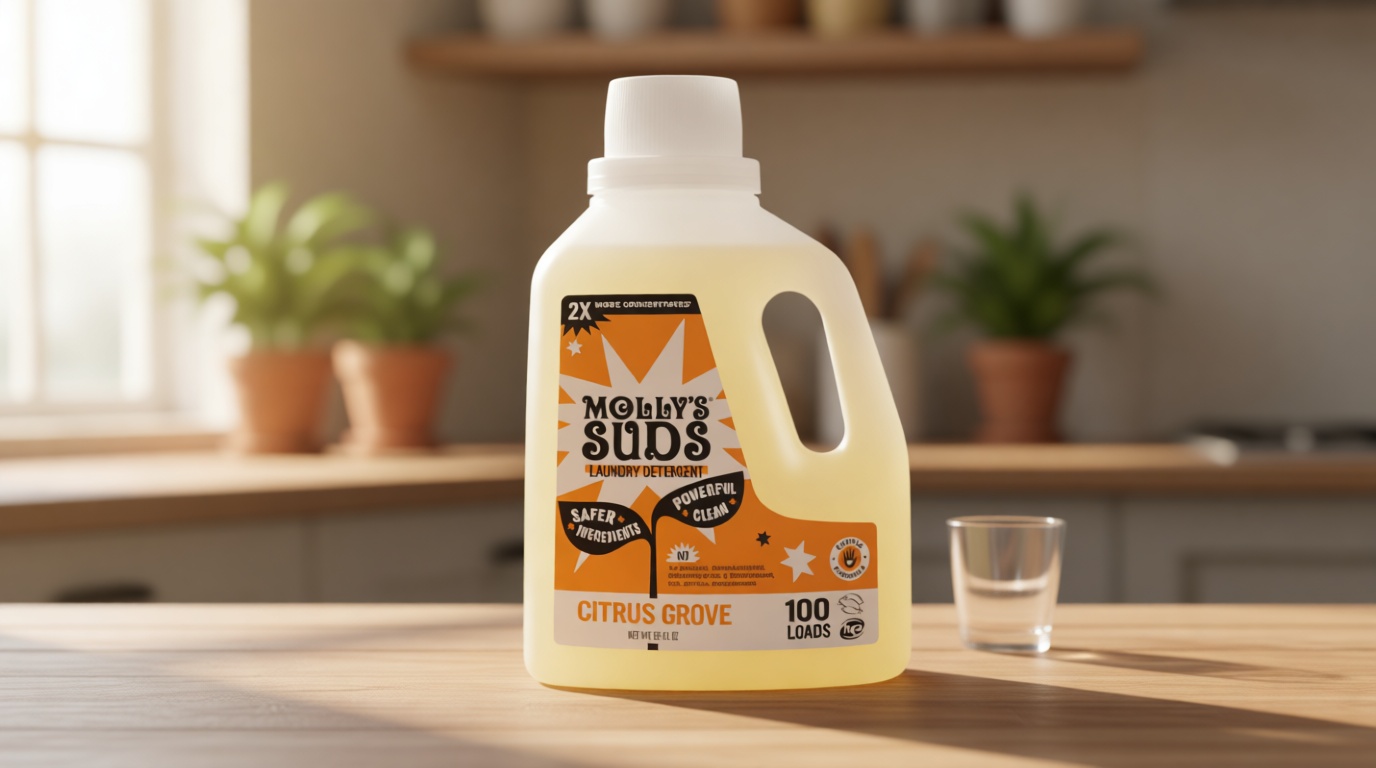 Molly's Suds Liquid Laundry Detergent | Clean Laundry Detergent Soap for Sensitive Skin | 2x Concentrated, High Efficiency (HE) | Citrus Grove - 100 Loads