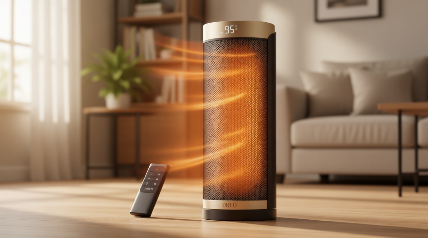 Dreo Space Heater, 1500W Electric Heaters for Indoor Use with Thermostat, 70° Oscillation, 8 Safety Protections, 5 Modes, Remote, 12H Timer, Quiet Portable Heater for Office, Bedroom, Large Room