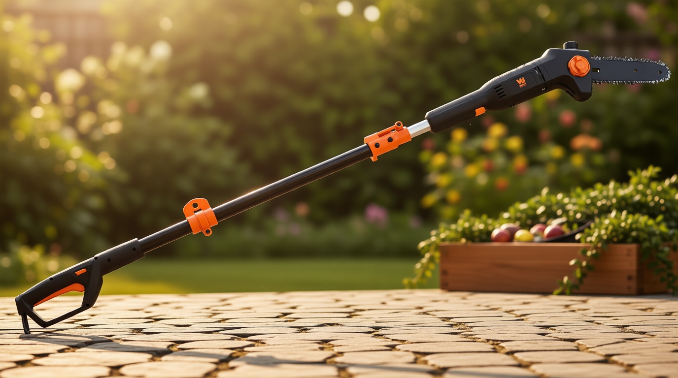 WEN 4019 6-Amp 8-Inch Electric Telescoping Pole Saw, Corded electric - Black&orange
