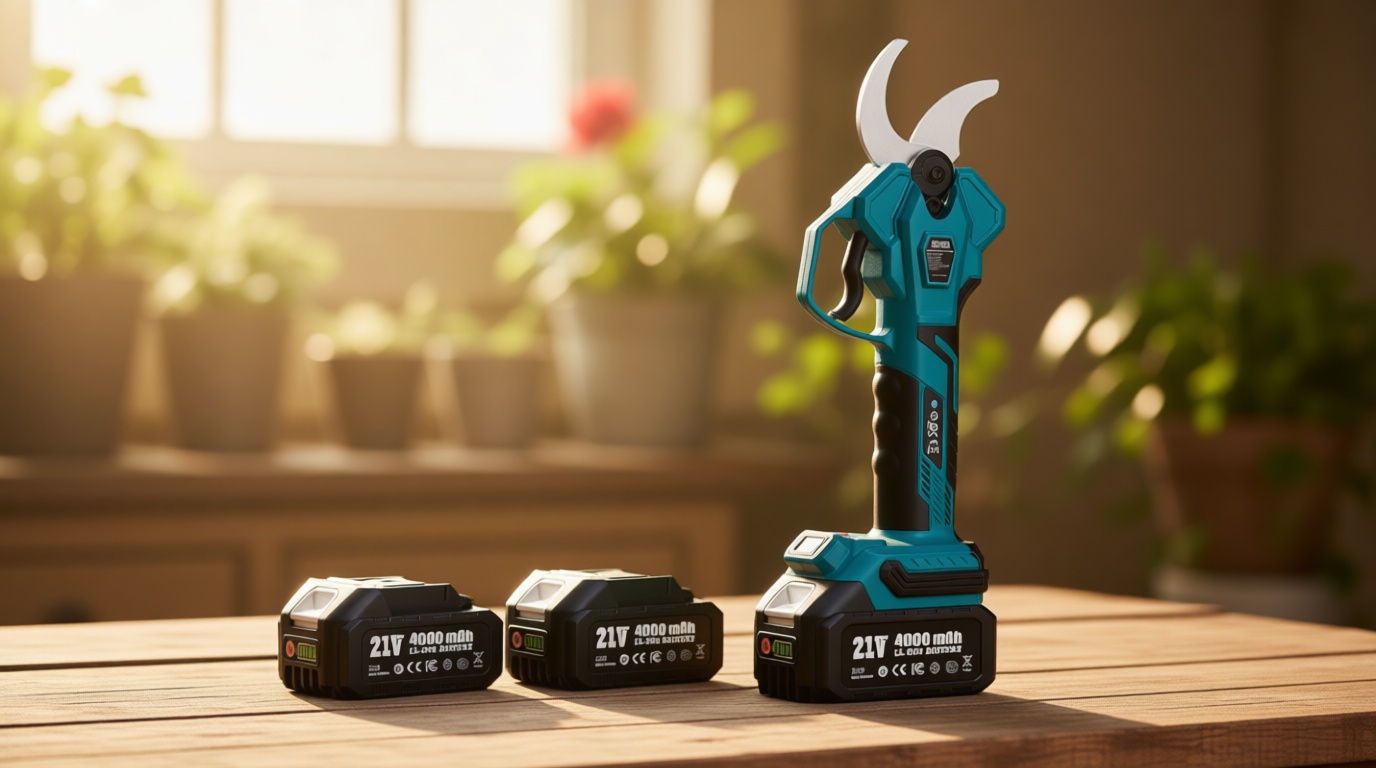 SEESII Electric Pruning Shears for Gardening: 1.8” Cutting Cordless Power Pruner - Brushless Motor, Dual 4.0Ah Battery, 4 Levels Adjustable Extra SK5 Blade Branches Cutter For Tree & Flower Trimming