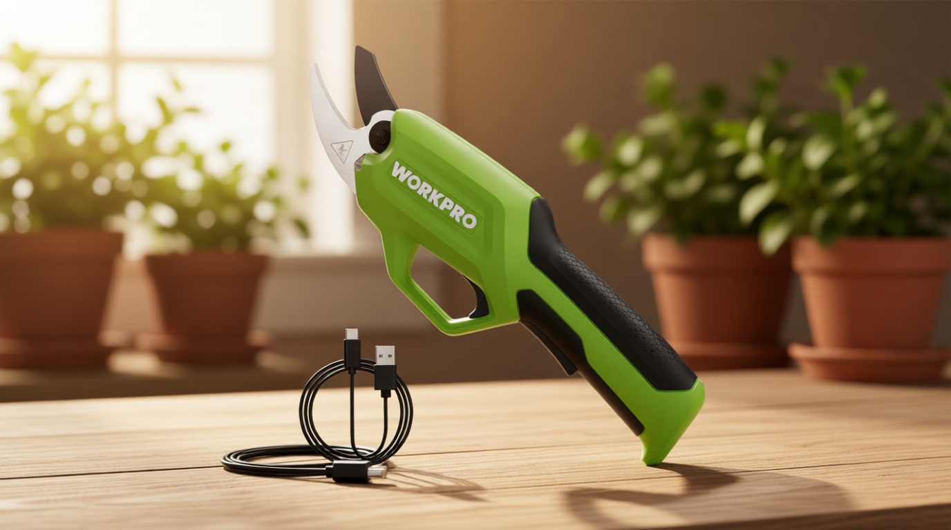 WORKPRO 7.2V Electric Pruning Shears, Battery Powered Pruning Shears, Cordless Tree Pruner, 0.8 Inch Cutting Diameter, Branch Cutter Gardening Scissors with Rechargeable Battery