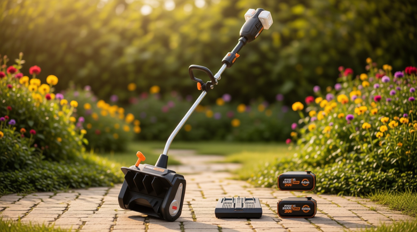 WORX Nitro 40V 12'' Cordless Snow Shovel, Electric Snow Thrower for 4-Car Driveway, Snow Removal with Brushless Motor & 2 Speed Control, 2 × 4.0 Ah Batteries and Charger Included, WG460