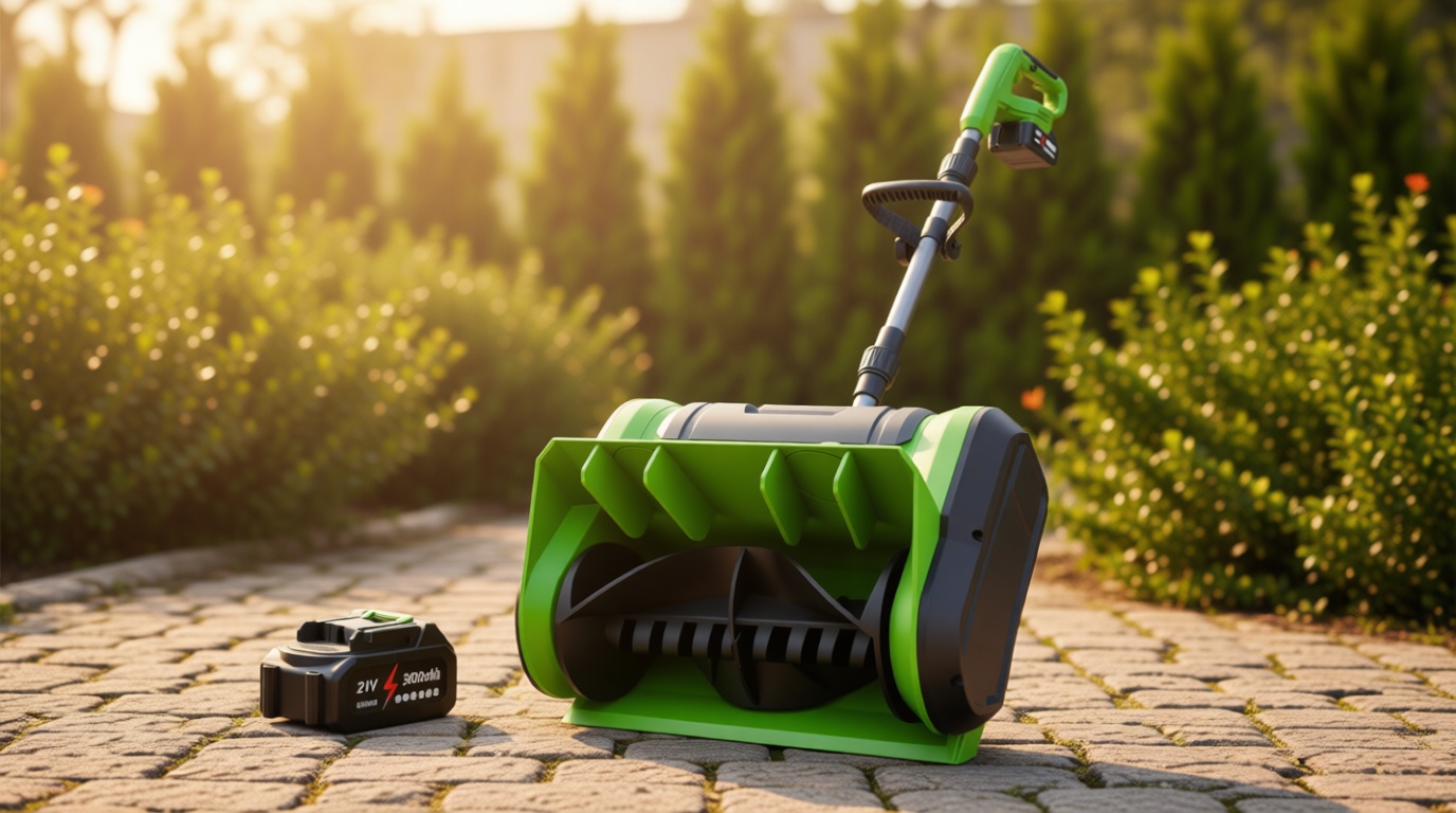 DEGGE Electric Cordless Snow Shovel, 2X 3.0Ah/ 21V/ 12-Inch Battery Snow Blower with Directional Plate & Adjustable Front Handle, Snow Removal for Driveway Sidewalk, Steps, Patio (Charger Included)