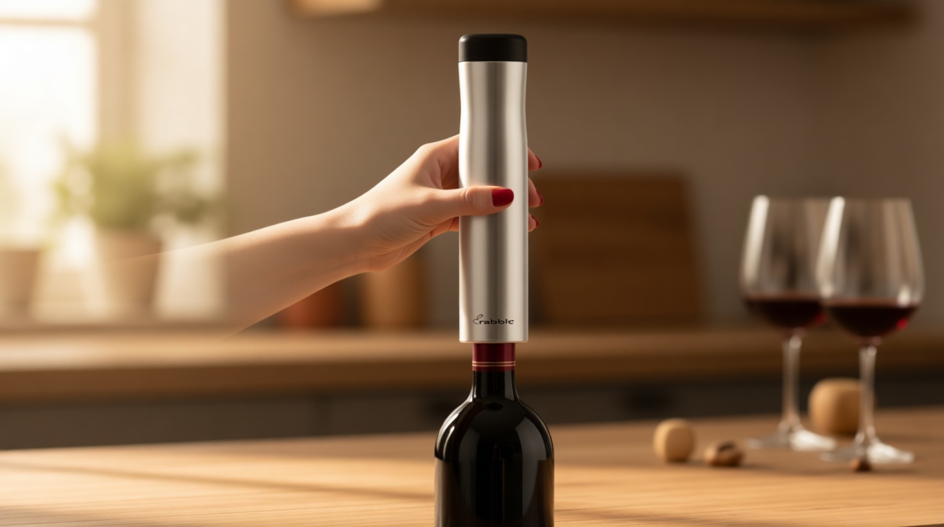 Rabbit Automatic Electric Corkscrew - Hands-Free Wine Opener with Integrated Foil Cutter, Rechargeable Cordless Electric Bottle Opener for All Cork Types - Barware Essential & Kitchen Tools