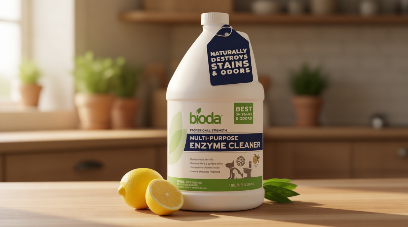 Bioda Multi-Purpose Probiotic Enzyme Cleaner and Deodorizer | Professional Strength | Trash Can Deodorizer, Pet Stains and Odors, Drains, Floors, Bathrooms, Toilets | Made in USA | 1 Gallon