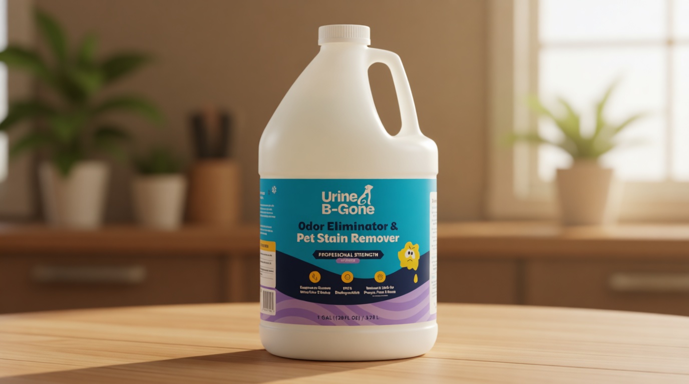 Urine B-Gone, Professional Enzyme Odor Eliminator & Pet Stain Remover, Human, Cat & Dog Urine Cleaner, Effective on Laundry, Carpets & More, Lavender Scent, 1 Gallon