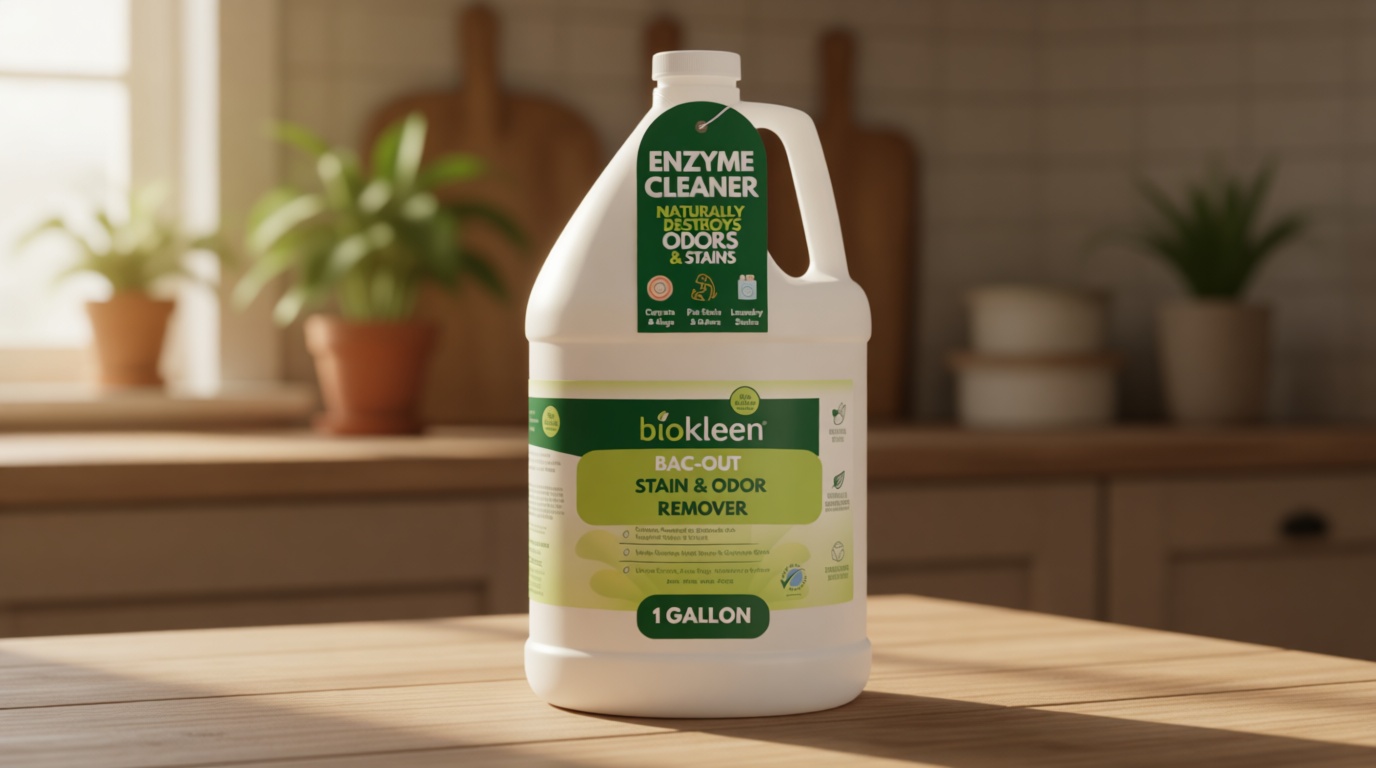 Biokleen Bac-Out Enzyme Cleaner and Stain & Odor Remover for Pet Stains, Laundry, Diapers, Wine, Carpets, & More, Eco-Friendly, Non-Toxic, Lime Scent, 128 Ounces Green Seal