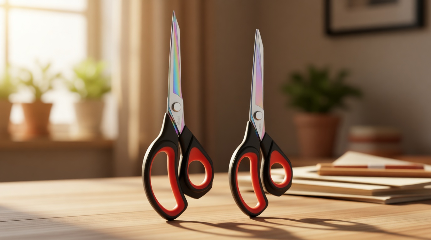 LIVINGO 2 Pack Premium Tailor Scissors Heavy Duty Multi-Purpose Titanium Coating Forged Stainless Steel Sewing Fabric Leather Dressmaking Comfort Grip Shears Professional Crafting (8.5 & 9.5INCH) Recycled Claim Standard 100 Recycled Claim Standard Blended