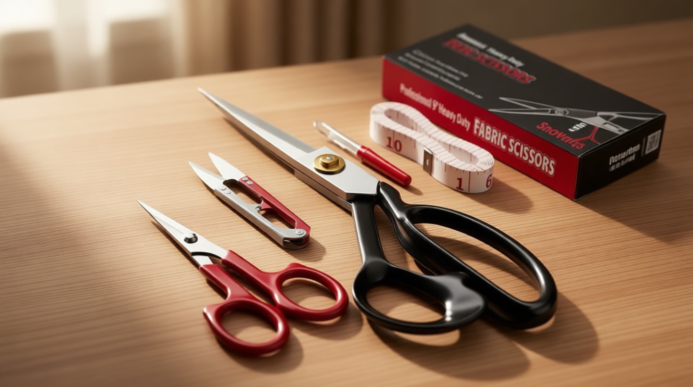 Fabric Scissors Tailor Sewing Shears - 9 Inch Heady Duty Scissors for Fabric Cutting Professional Ultra Sharp Cloth Tailor Scissors Multipurpose Utility Dressmaker Leather Titanium Scissors (9Inch)