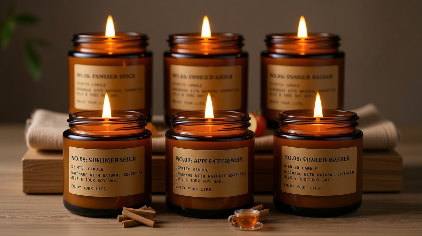 Candles for Home Scented, 6 x 3.5 oz Soy Wax & 150 Hours Long Lasting Fall Candles, Gifts for Women Birthday Thanksgiving Day Merry Christmas