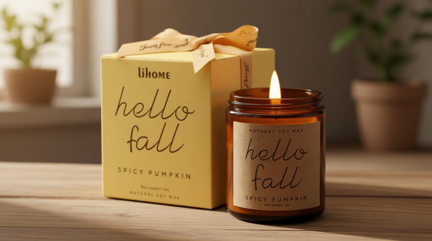 Fall Decorations for Home - Fall Candles, Gifts for Women, Natural Soy Wax Pumpkin Spice Scented Candles