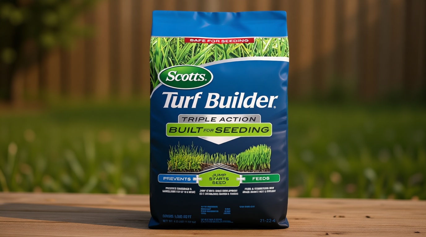 Scotts Turf Builder Triple Action Built for Seeding - Weed Preventer and Fertilizer for New Lawns, 1,000 sq. ft., 4.3 lb.