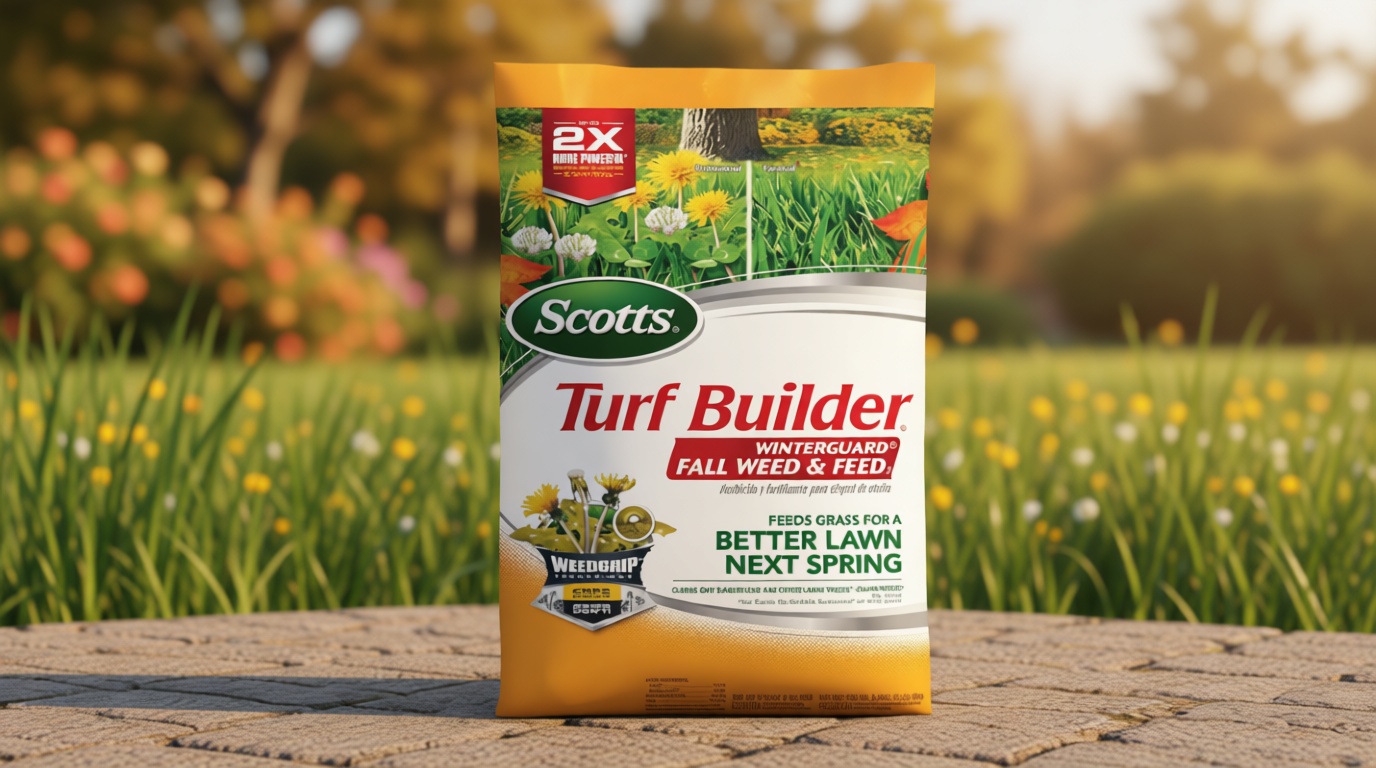 Scotts Turf Builder WinterGuard Fall Weed & Feed3, Weed Killer Plus Fall Fertilizer, 12,000 sq. ft, 34.3 lbs.