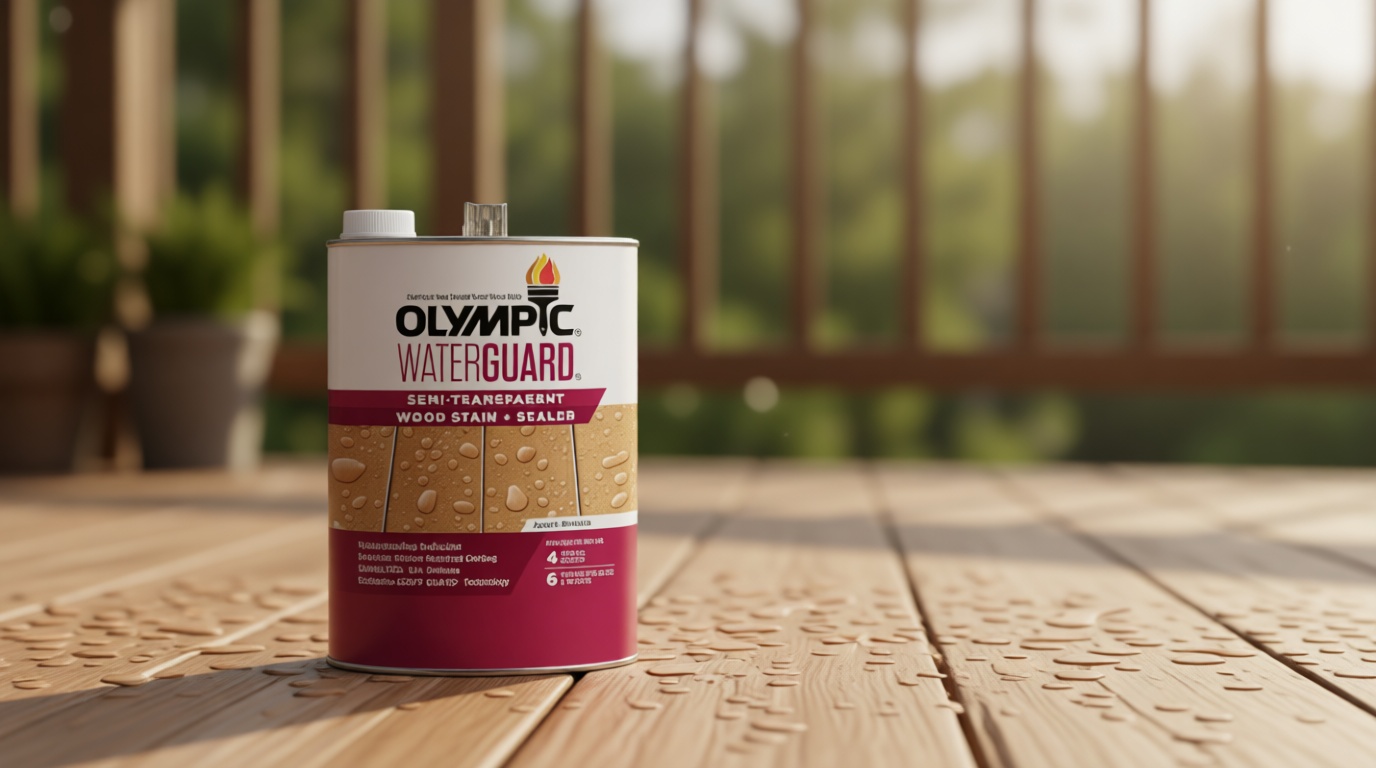Olympic WaterGuard 1 gal. Acorn Brown Semi-Transparent Wood Stain and Sealer