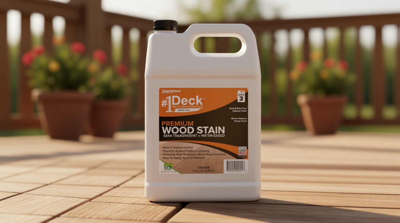 SaverSystems #1 Deck Premium Semi-Transparent Outdoor Wood Stain and Sealer in One - Water Based Wood Stain for Decks, Fences, & Siding - 1 Gallon (Cedar)