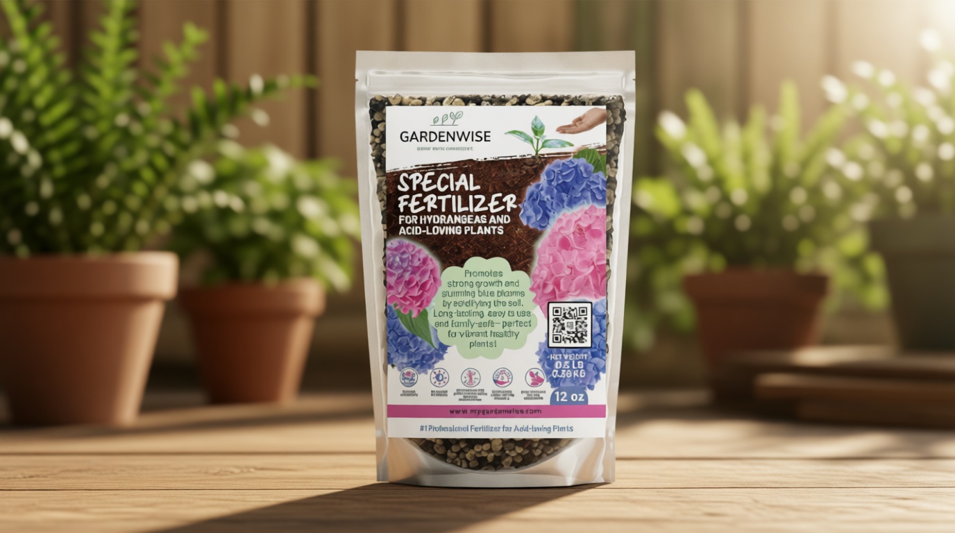 GARDENWISE Slow Release Hydrangea Fertilizer with Iron & Sulfur – Indoor & Outdoor Soil Acidifier for Miracle Growth (12 oz)