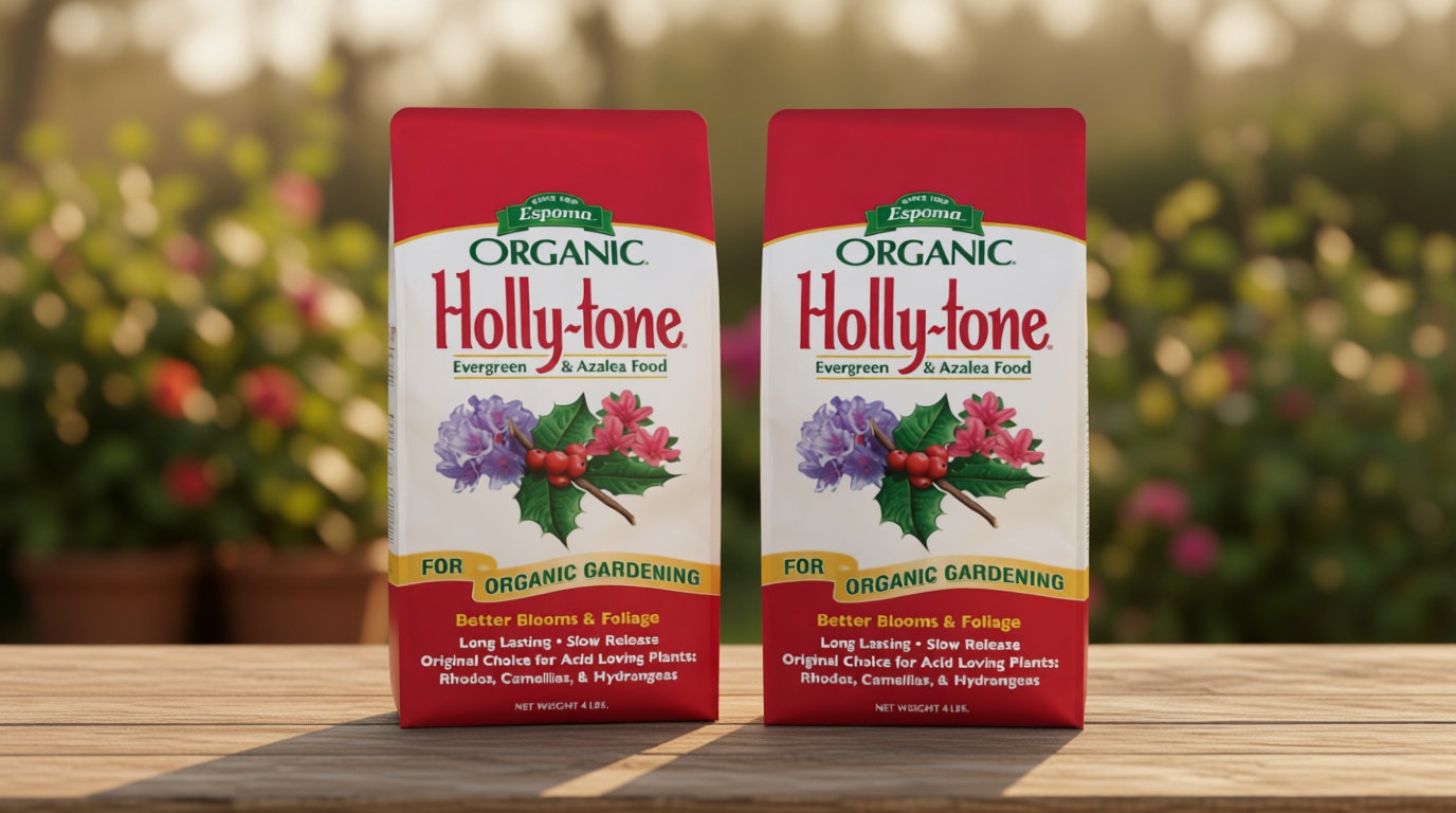 Espoma Organic Holly-Tone 4-3-4 Natural & Organic Evergreen & Azalea Plant Food; 4 lb. Bag; The Original & Best Fertilizer for All Acid Loving Plants Including Rhododendrons & Hydrangeas. Pack of 2