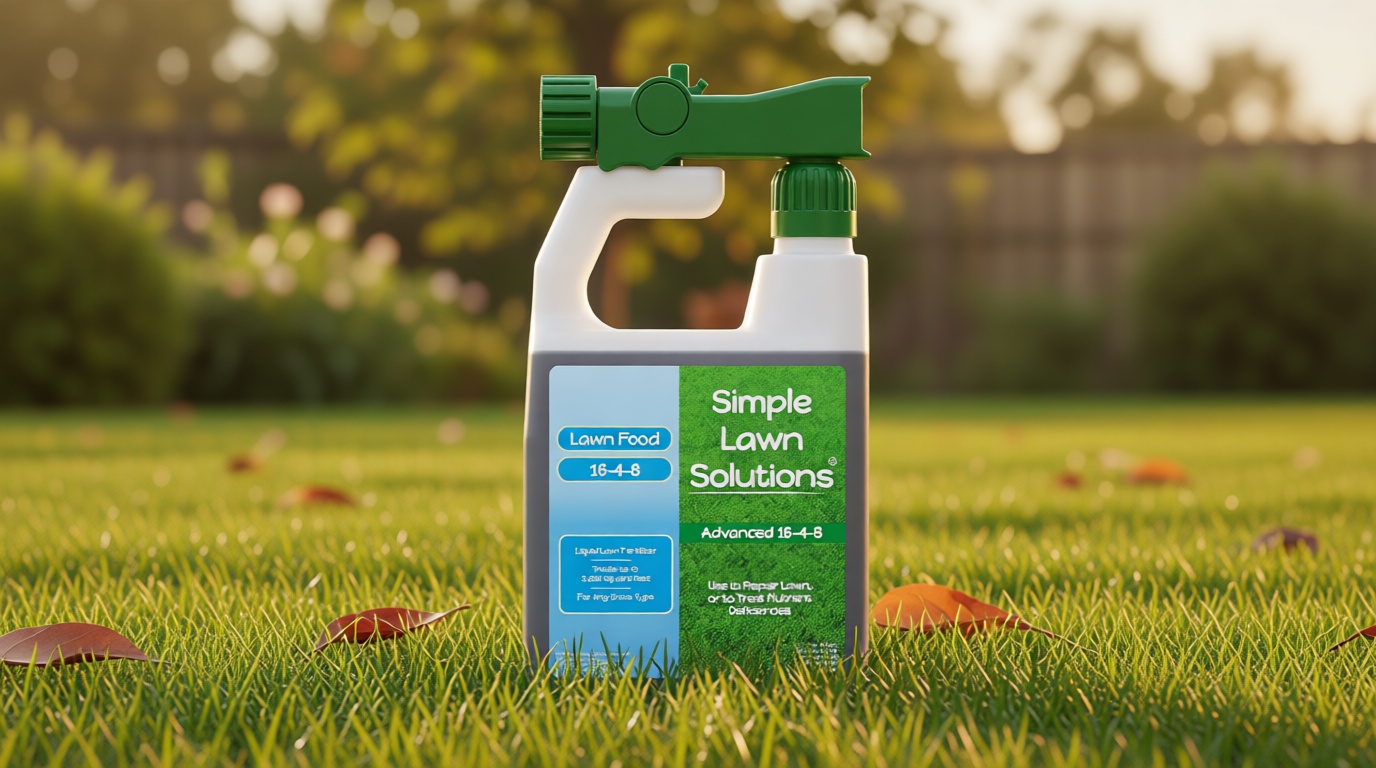 Advanced 16-4-8 Balanced NPK - Lawn Food Quality Liquid Fertilizer - Spring & Summer Concentrated Spray - Any Grass Type - Simple Lawn Solutions (32 Ounce)