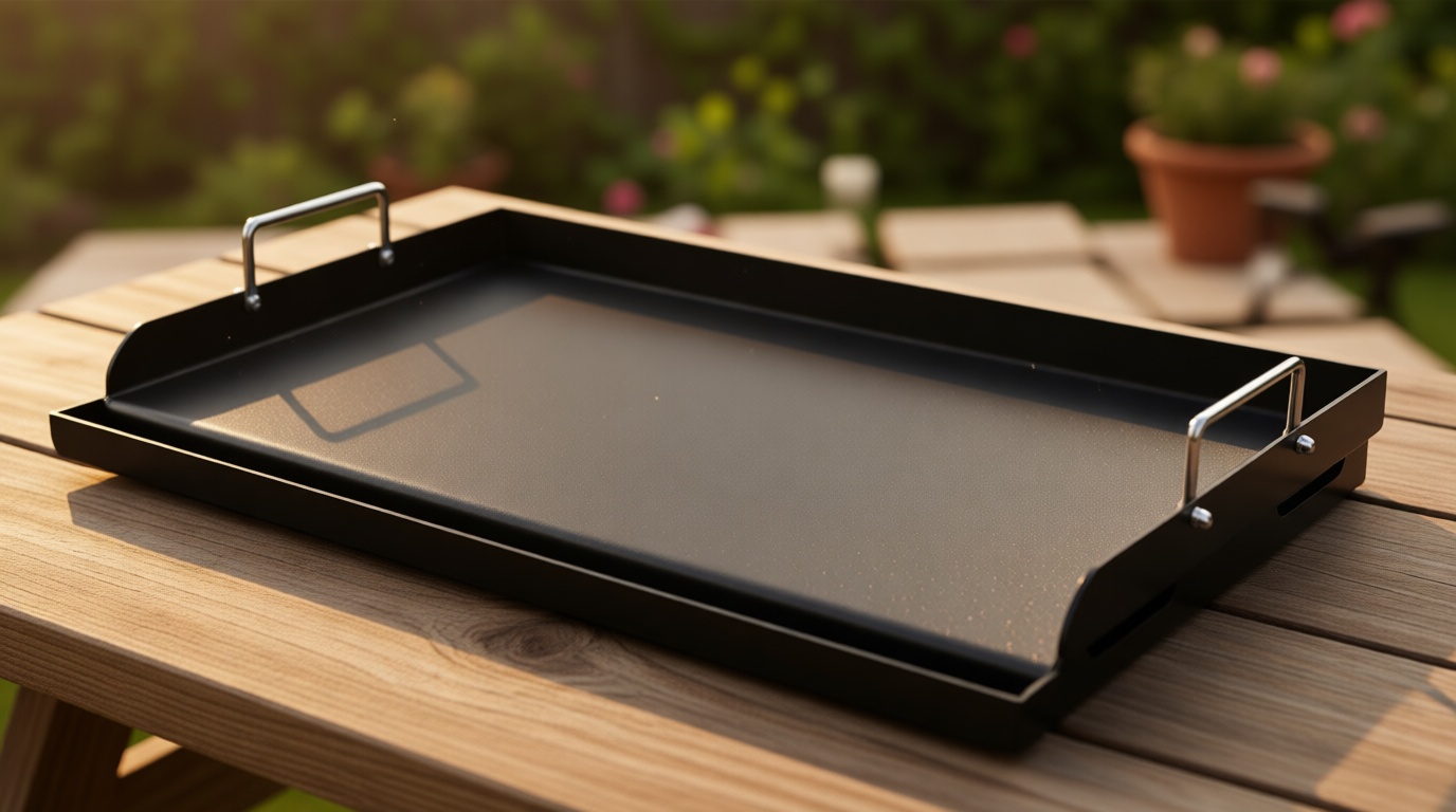 Utheer 25" x 16" Pre-Seasoned Nonstick Cast Iron Griddle for Gas & Charcoal Grills – Universal Flat Top with Grease Groove, Reinforced Ridges & High Sidewalls, Great for Parties, Camping & Tailgating Recycled Claim Standard Blended