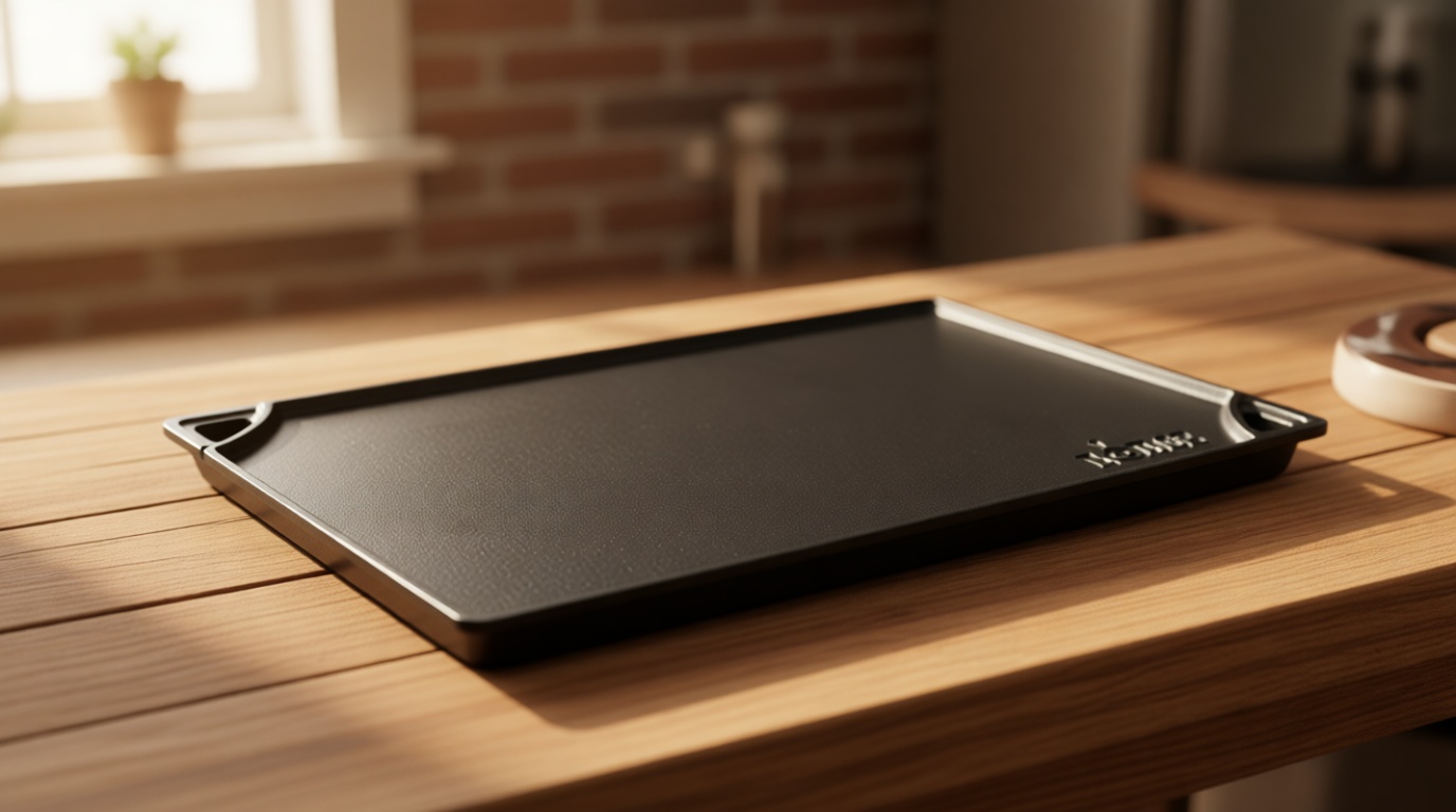 Lodge Double Play Reversible Cast Iron Grill/Griddle - Dual-Sided with Double Burner Configuration for Eggs, Pancakes, Burgers & More - Seasoned, Non-Toxic Cookware - Heavy-Duty Grill Pan - Black