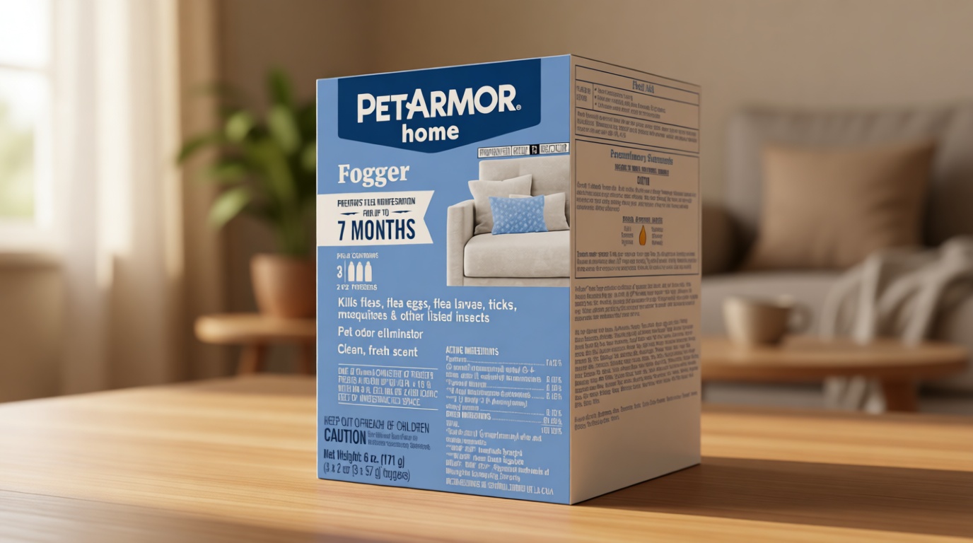 PetArmor Home Fogger, Kills Fleas, Ticks, Mosquitoes & Other Listed Insects, Helps Eliminate Pet Odor, Clean Fresh Scent, Protects for 7 Months, 3 2oz Canisters