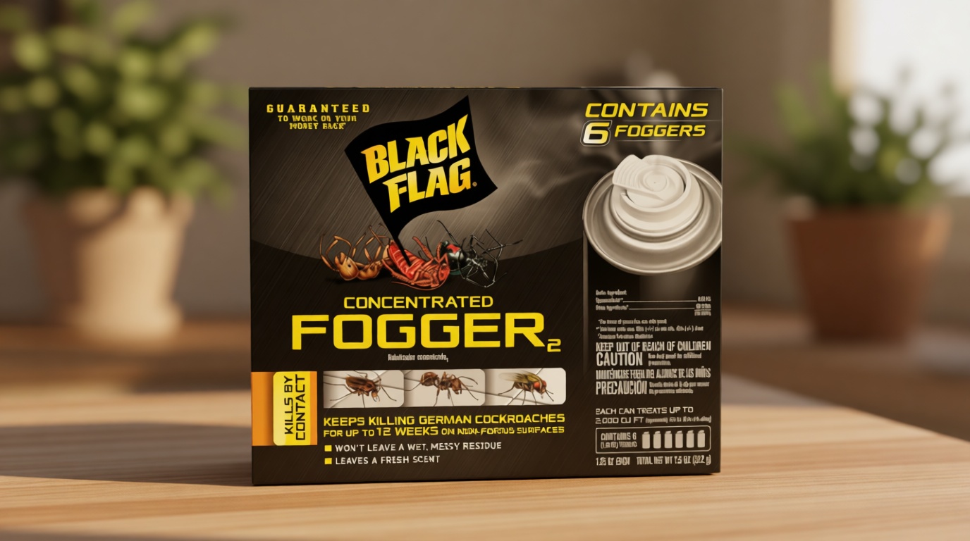 Black Flag Concentrated Fogger, 6 Count-1.25 Ounce Cans, Indoor Insecticide, 1 Pack