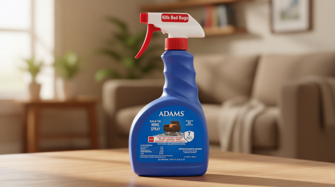 ADAMS Flea & Tick Home Spray for Indoor House Treatment, Kills Bed Bugs, Fleas, & Ticks, for Carpet, Furniture & Pet Bedding, Controls Fleas, Ticks, Bed Bugs, Cockroaches, Spiders & Mosquitoes, 24 oz