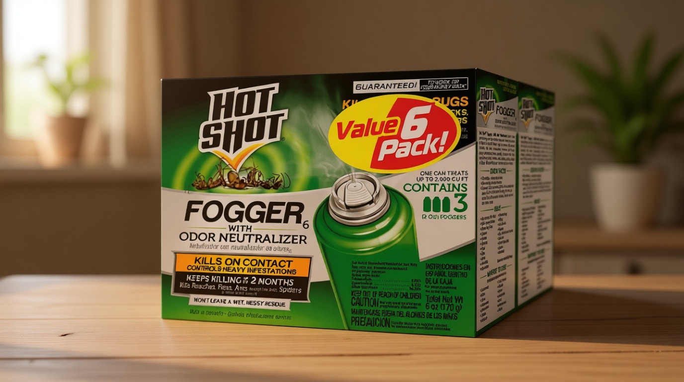 Hot Shot Fogger With Odor Neutralizer 6 Count-2 Ounce Cans (2 Pack), Controls Heavy Insect Infestations