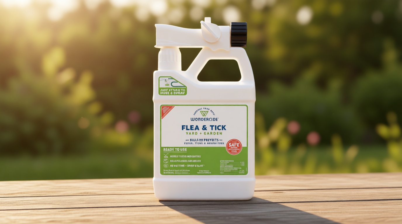 Wondercide - Ready to Use Flea, Tick, and Mosquito Yard Spray with Natural Essential Oils – Mosquito and Insect Killer, Treatment, and Repellent - Plant-Based - Safe Around Pets, Plants, Kids - 32 oz
