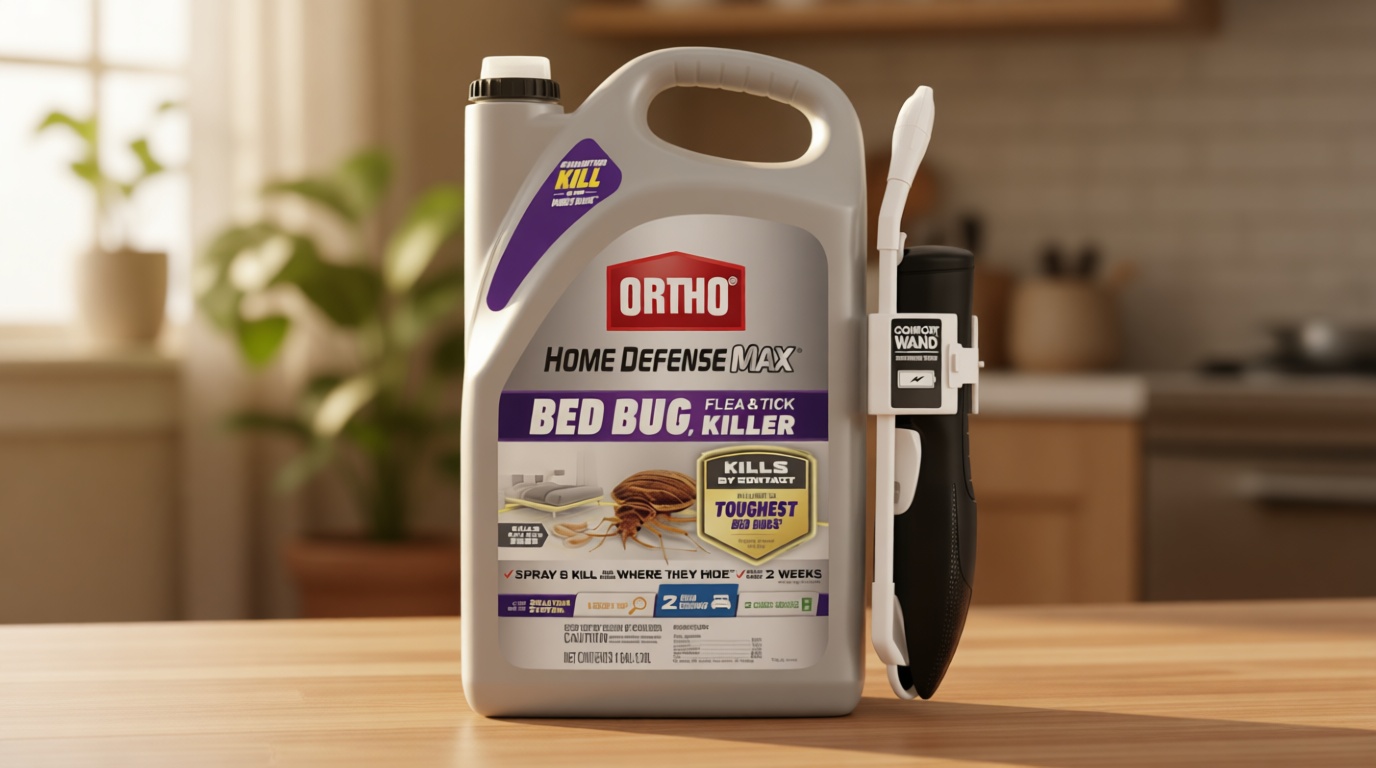 Ortho Home Defense Max Bed Bug, Flea and Tick Killer with Comfort Wand - Ready To Use Insect Spray for Home, Kills Bed Bug Eggs, Fleas & Ticks, 1 gal.