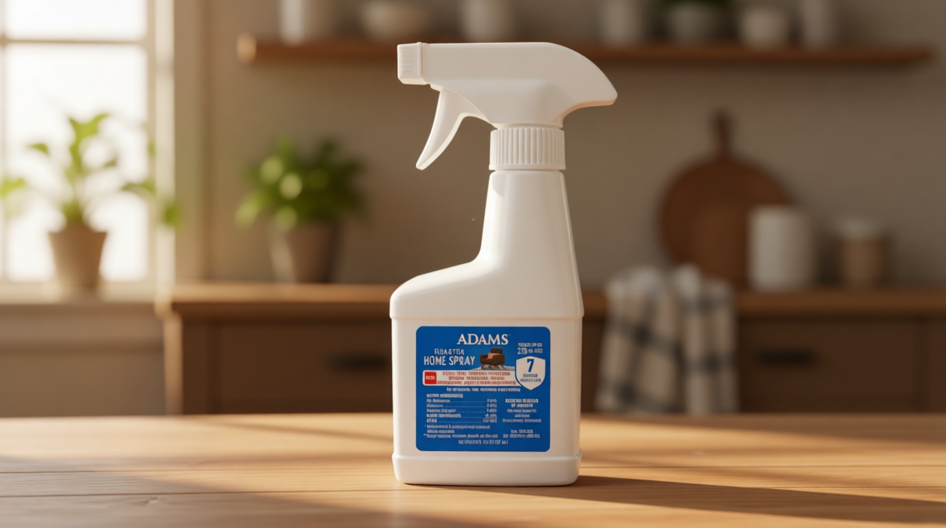 ADAMS Flea & Tick Home Spray for Indoor House Treatment, Kills Bed Bugs, Fleas, & Ticks, for Carpet, Furniture & Pet Bedding, Controls Fleas, Ticks, Bed Bugs, Cockroaches, Spiders & Mosquitoes, 8 oz