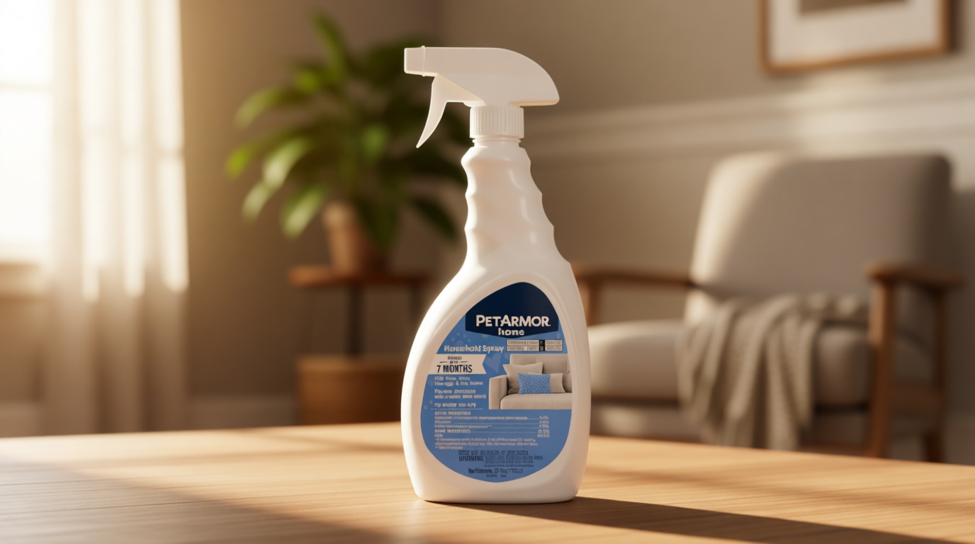 PETARMOR Home Household Spray for Fleas and Ticks, Flea Treatment for Home, Prevents Flea and Tick Re-Infestations for Cats and Dogs, Treats Carpet, Furniture, and More, 24 Ounce