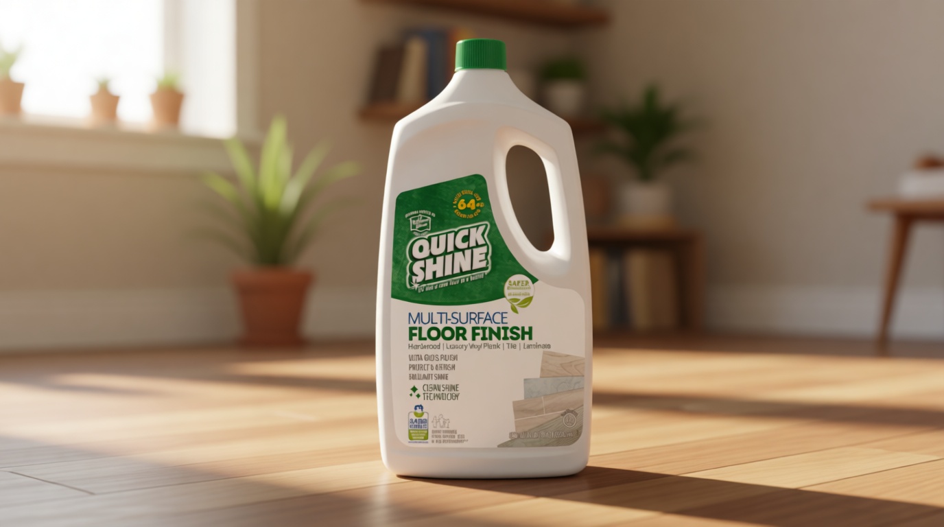 Quick Shine Multi Surface Floor Finish 64oz | Cleaner & Polish to use on Hardwood, Laminate, Luxury Vinyl Plank LVT, Tile & Stone | Safer Choice w/Clean Shine Technology | Shine-Protect-Refresh U.S. EPA Safer Choice