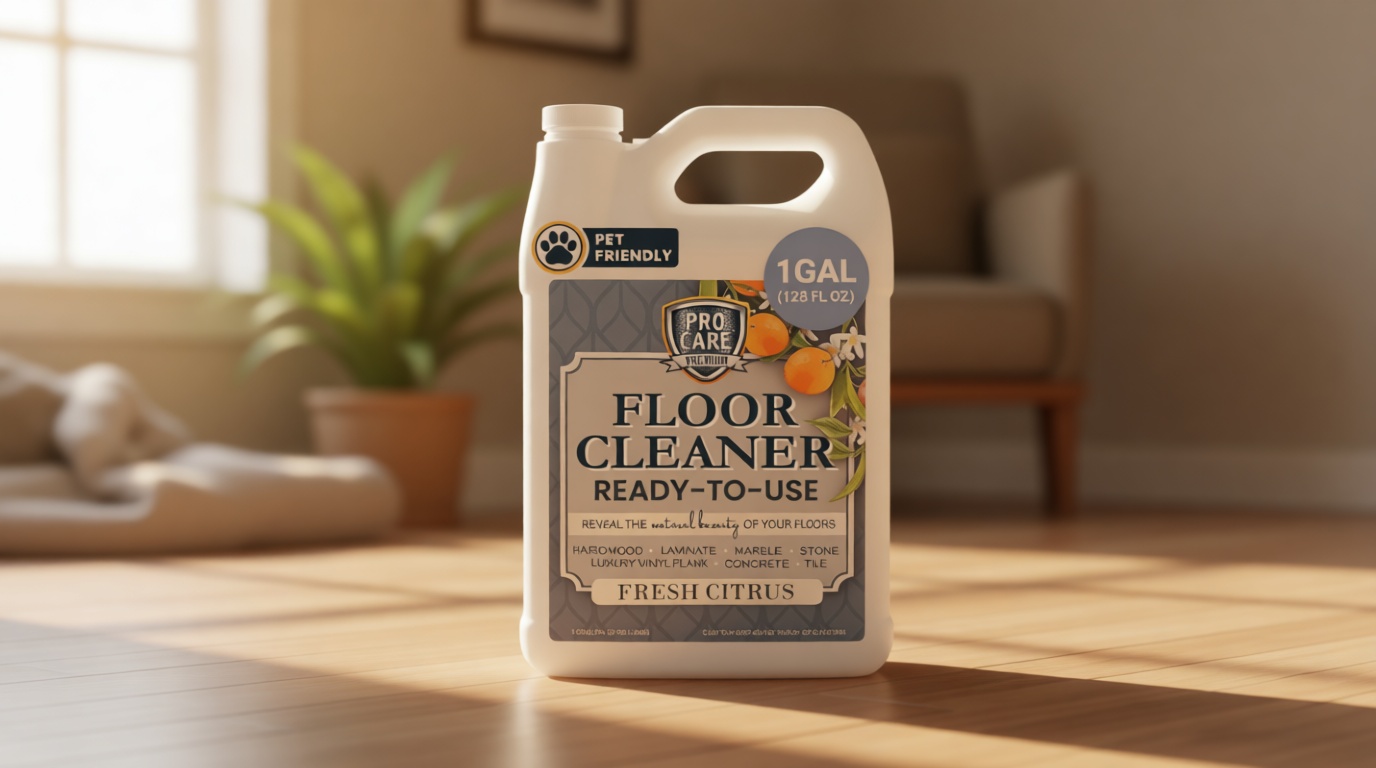 ProCare Floor Cleaner (Made in USA) | Tile, Stone, Laminate, Vinyl & Natural Wood Floor Cleaner for Mopping, Household Supplies, Cleaning Solution with Citrus Aroma - 1 Gal (128 Fl Oz) [Amazon-developed Certification] Compact by Design