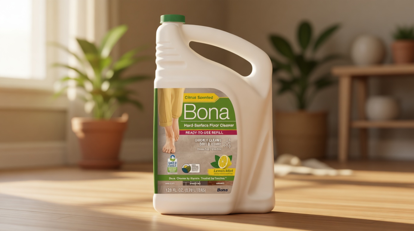 Bona Multi-Surface Floor Cleaner Refill - 128 fl oz - Lemon Mint - Residue-Free Floor Cleaning Solution refill for Spray Mop and Spray Bottles - For Use on Stone, Tile, Laminate, and Vinyl Floors U.S. EPA Safer Choice