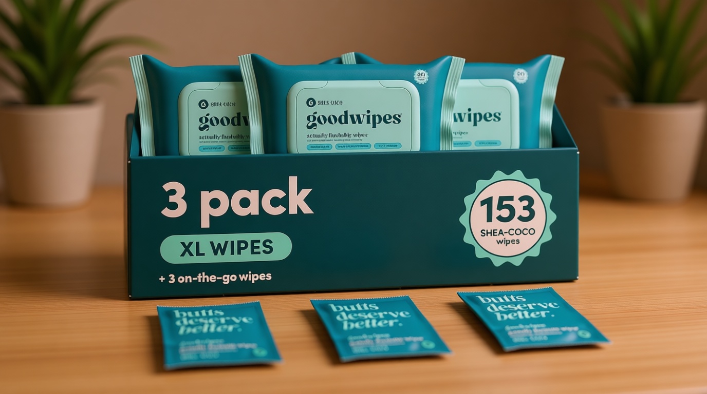 goodwipes Flushable Butt Wipes - Vitamin E & Aloe - Sewer & Septic Safe - Extra Large Adult Wet Wipes For Women & Men - Bathroom Essentials - Rosewater, 318 Count (6 Packs + 1 Travel)