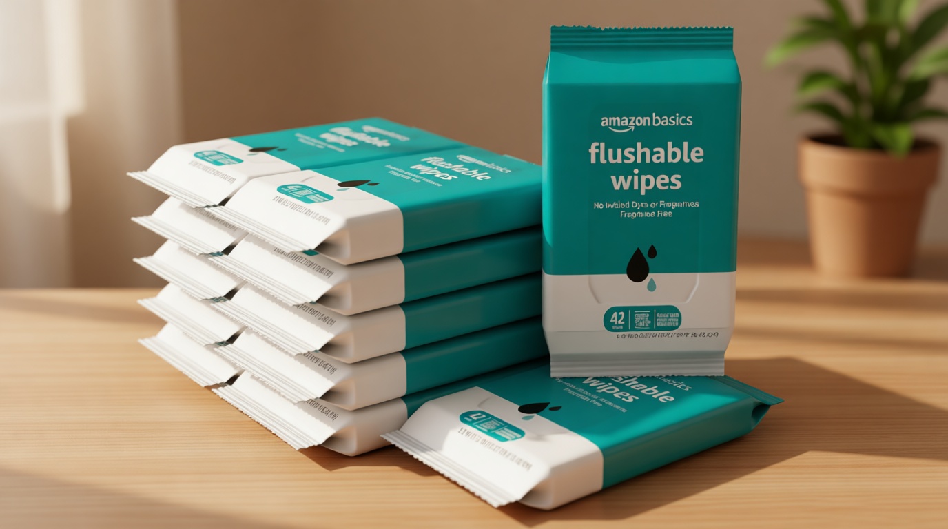 Amazon Basics Flushable Adult Toilet Wipes, Formulated without Fragrance, 504 Count (12 Packs of 42) The Forest Stewardship Council